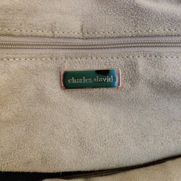 Charles David Crinkle Leather Shoulder Bag/Satchel in Golden Bronze - Picture 5 of 10